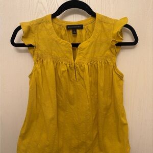 Banana Republic Yellow Ruffle Sleeve Top